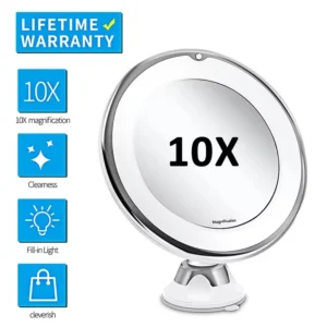 10x Magnifying Vanity Mirror with LED Lighting