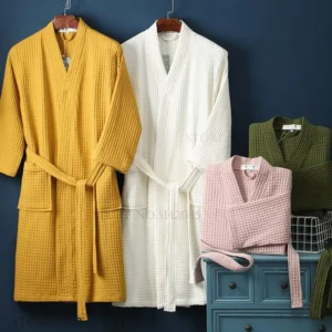 Cotton Waffle Kimono Bathrobe
